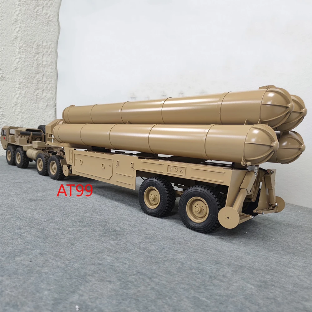 HG P802 Trailer 1/12 Can Launch Rocket Missiles Full Metal Trailer Model Suitable for BC8 Tractor Military Truck Model Toys