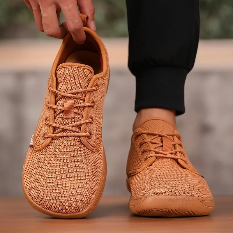 Minimalistische Schuhe für Herren, atmungsaktiv, bequem, modisch, Barfußschuhe mit breitem Zehenbereich, leicht, verstellbar, zum Hineinschlüpfen, Wanderschuhe