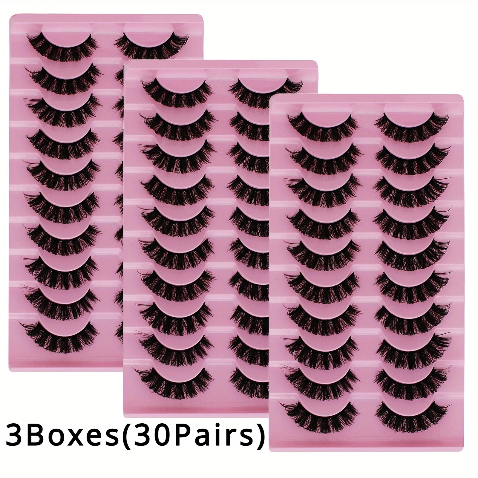 3 scatole (30 paia) DD Curl Russian Strip Lashes Fluffy Volume ciglia finte DD Curl drammatico disordinato ciglia finte Make Up