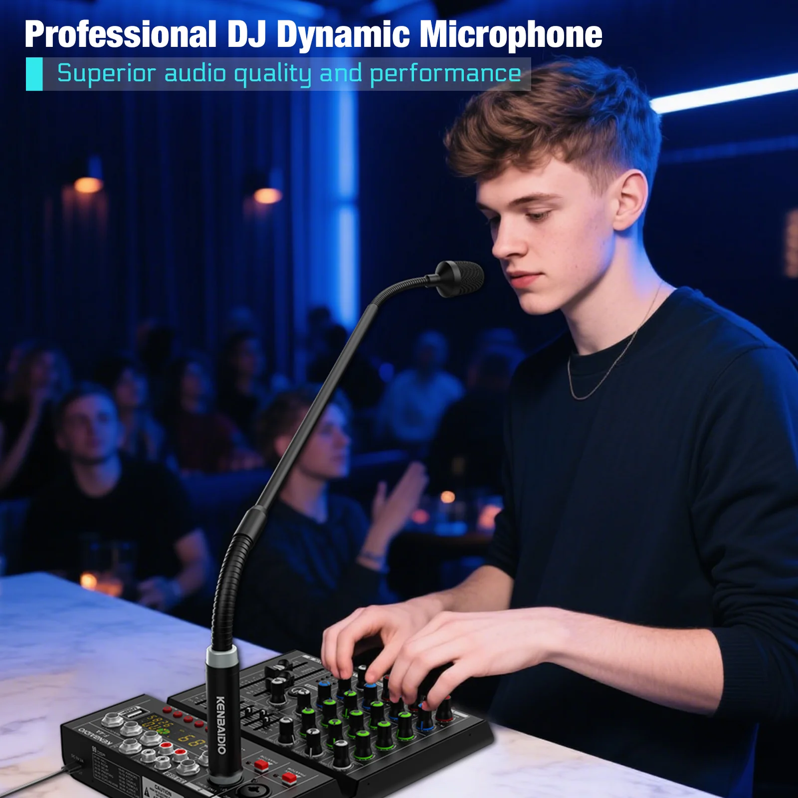 KENBAIDIO Dynamic Conference DJ Microphone Supports 360° Rotation For Mixer,Shouting,KTV Bar,Dedicated Disc,Meeting