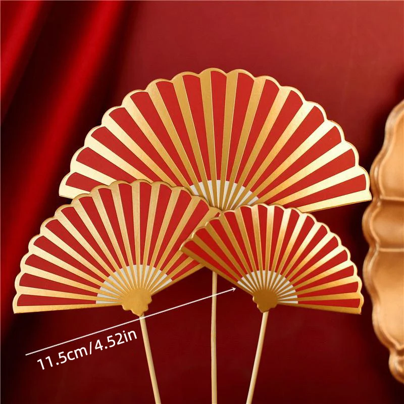Roter Goldener Chinesischer Traditioneller Langlebigkeits-Kuchenaufsatz mit Fu-Zeichen und Pflaumenblüten-Verzierung für Großeltern-Geburtstagsfeier-Dekoration – Detail 13