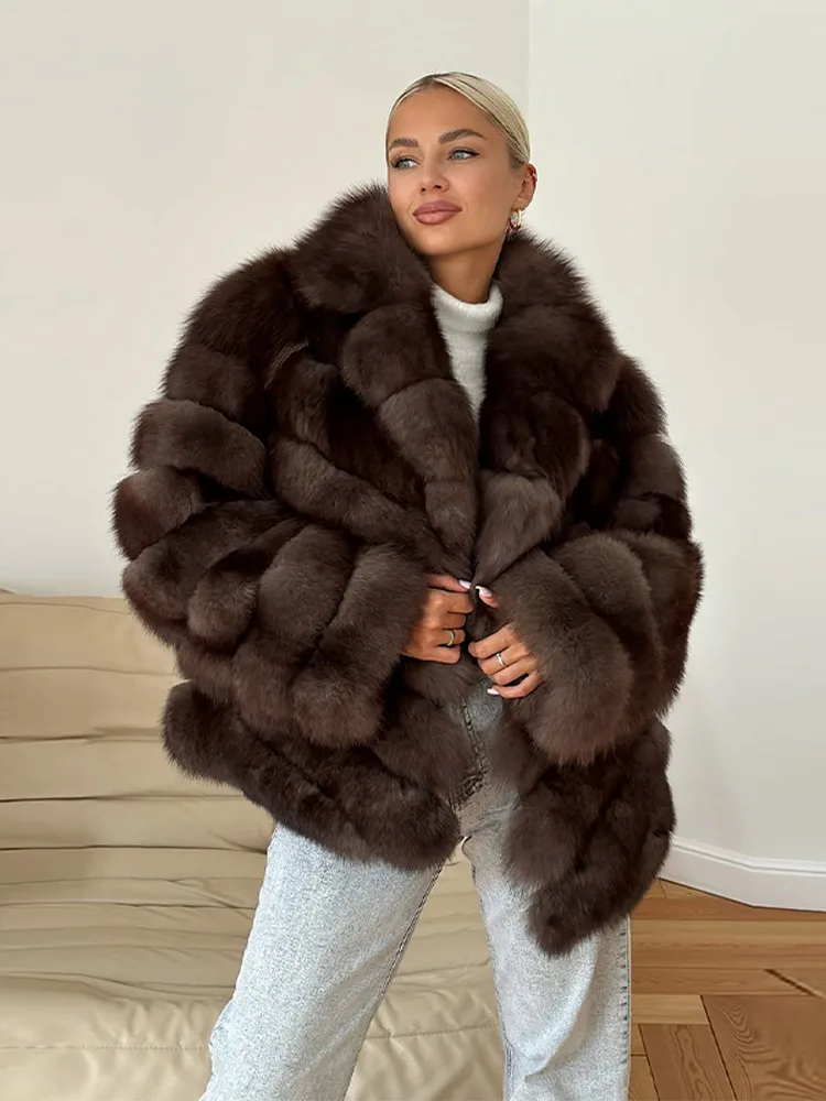 

Luxury Women Faux Fur Coats Long Sleeve Turn-down Collar Female Furs Loose Thick Outerwears 2025 Winter Lady Casual Hair Jacket