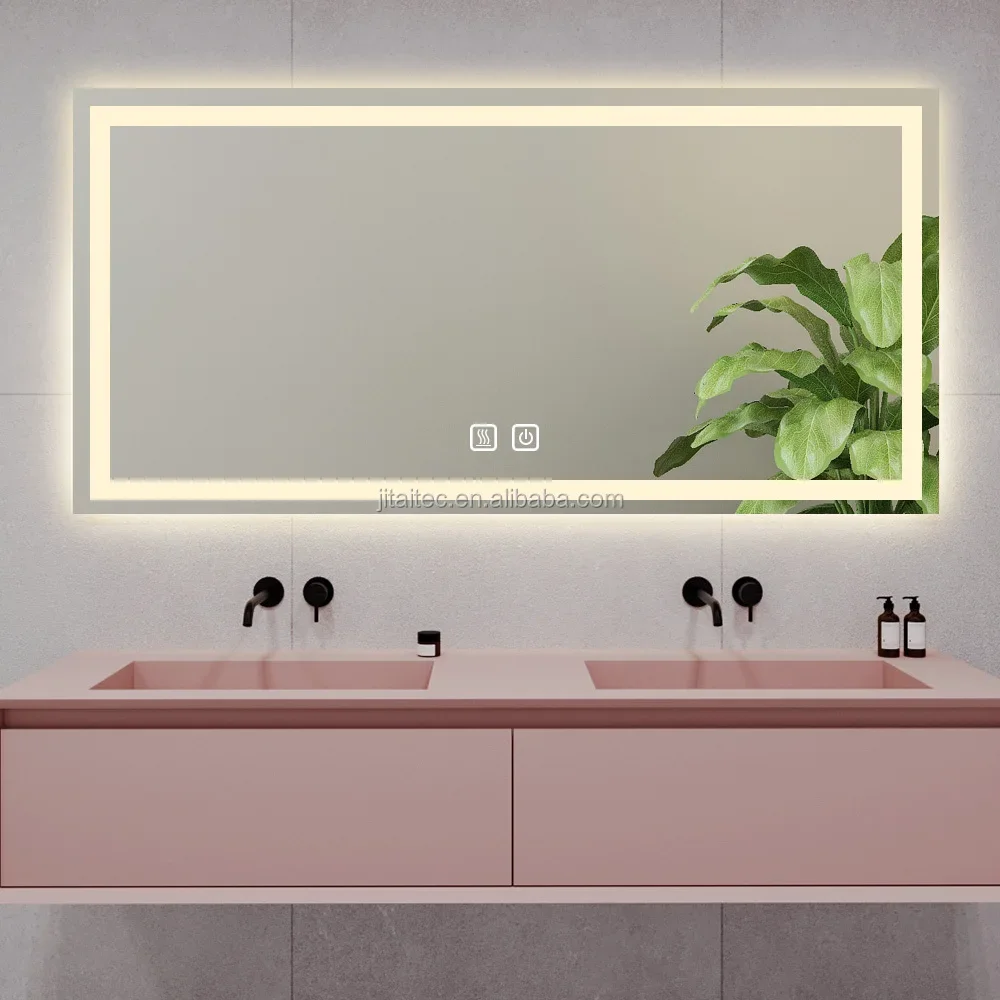 

LED Bathroom Smart Mirror Illuminated Square Espejo Inteligente Fogless Shower Mirror