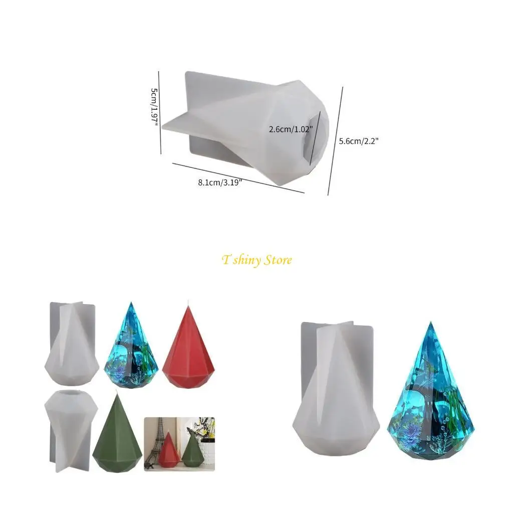 

N58F Pyramid Diamond Shaped Silicone Molds Epoxy Resin Mold DIY Home Decoration Molds