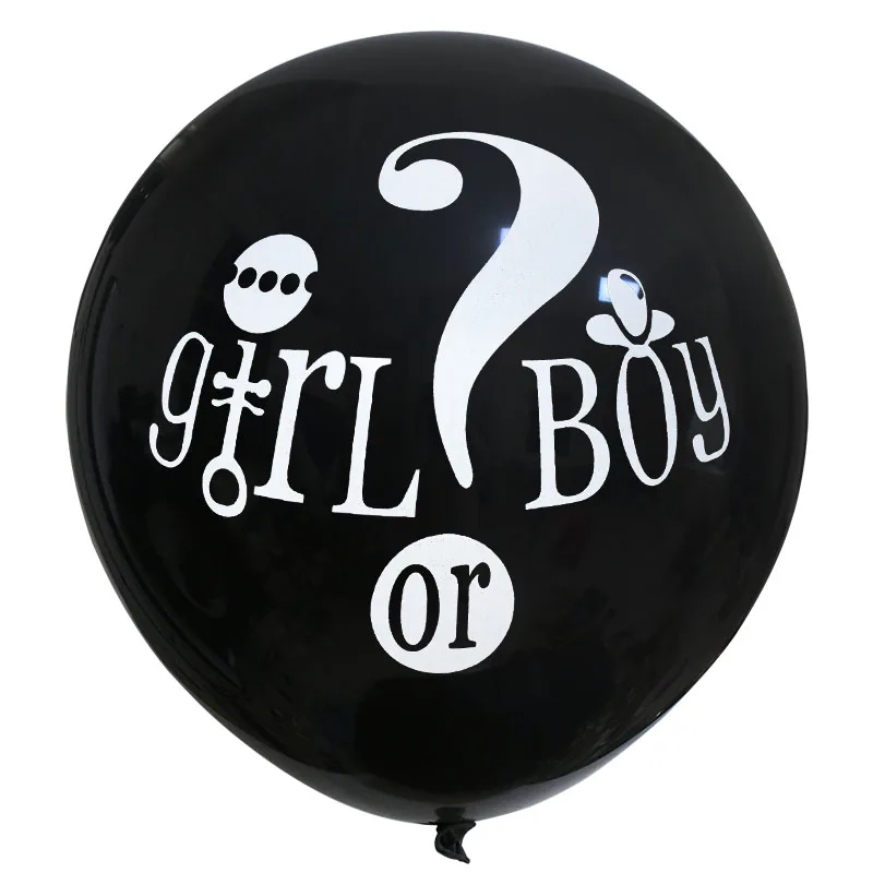 1Set 36'' Riesen Junge oder Mädchen Schwarz Latex Ballon Blau Rosa Konfetti Baby Dusche Globos Geschlecht Offenbaren Party Dekoration liefert