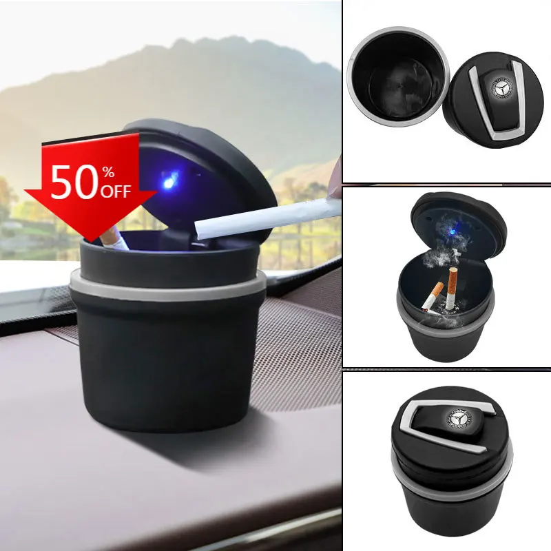 

Portable LED Automatic Blue Light Indicator Ashtray Car Accessories Stickers For Mercedes-Benz C550 C180 C200 C220 C230 C250