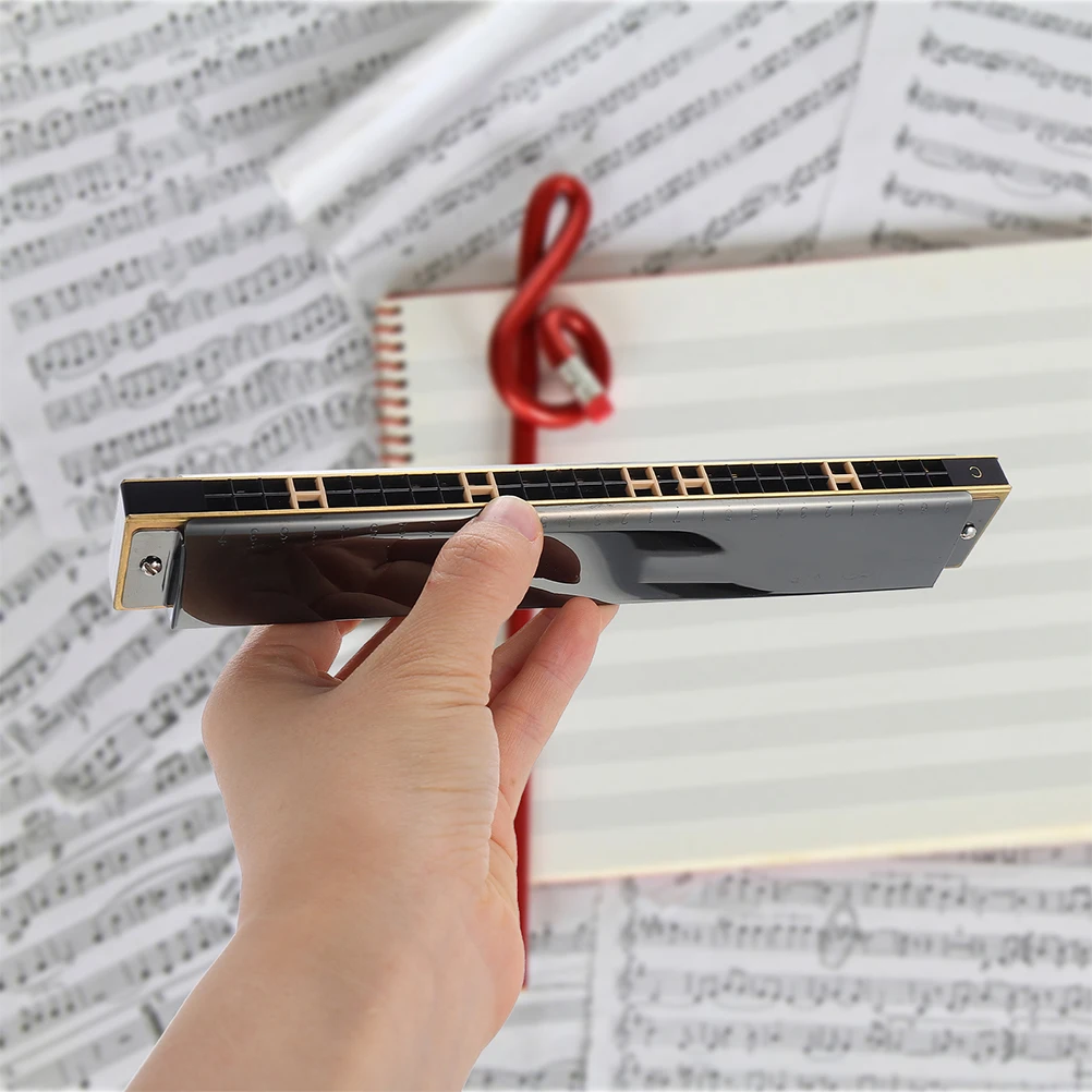 

C Major Metal Harmonica For Adults Beginner Portable Small Musical Instrument Durable Bright Colors Gift For