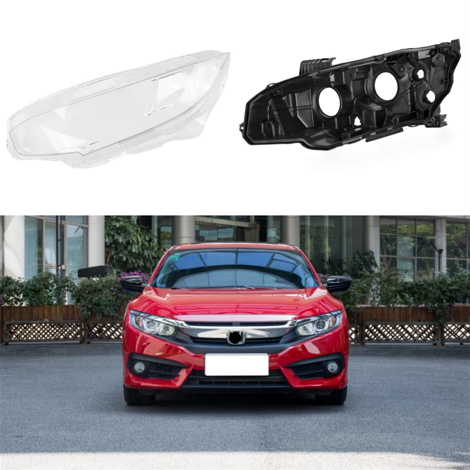 

Для Honda Civic 10-го поколения 2016 2017 2018 2019 2020 2021 автоаксессуары фары лампы стекло автомобильный капот основания фары