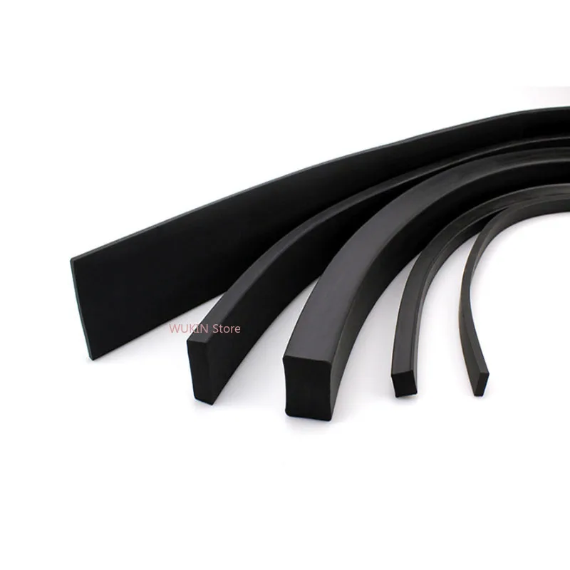 3x3mm~20x20mm Square FKM Fluorine Rubber Strip Black solid sealing strip Gasket acid and alkali resistant