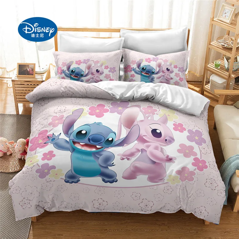 Disney Stitch Bedding Set Children Duvet Cover Sets Pillowcases Cartoon Bedding Sets Bedspread Coverlet Sets Boy Girl Gift