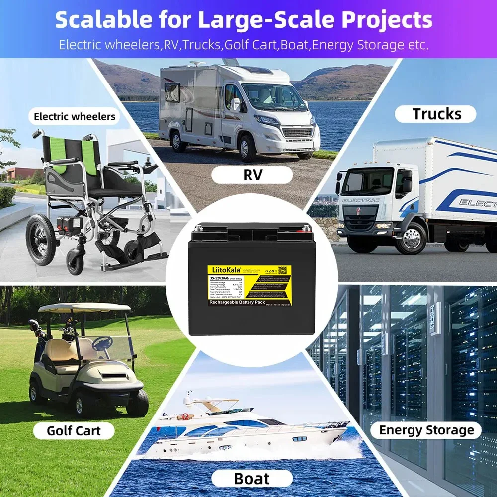 1 قطعة LiitoKala 4695E 12.6 فولت 30 أمبير ليثيوم أيون دراجة نارية كاتب بطارية خدمة طويلة الحياة خلية قابلة للشحن للدراجات النارية سكوتر