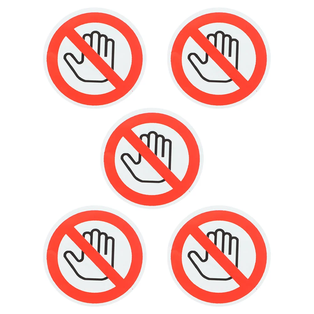 5 Sheets Safety Sign Stickers Signs Warning Plate Labels Adhesive No Touch Caution Peel and Device Do Not The