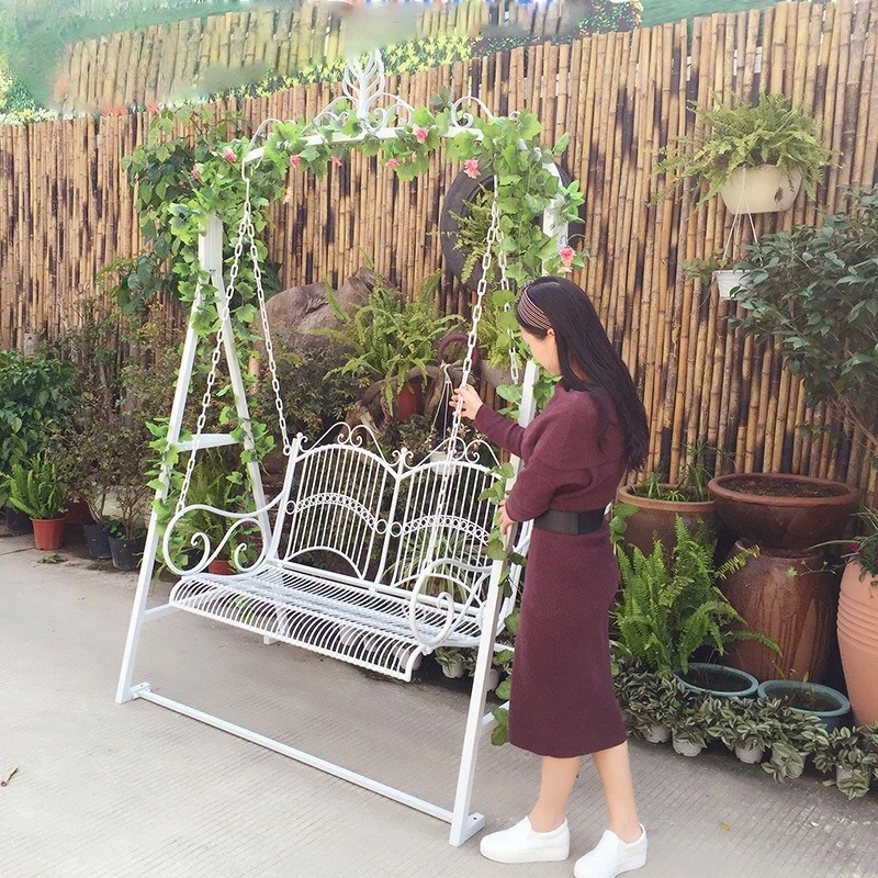 

Iron double swing, outdoor cradle, courtyard, balcony, hanging chair, outdoor lawn, activity photography props