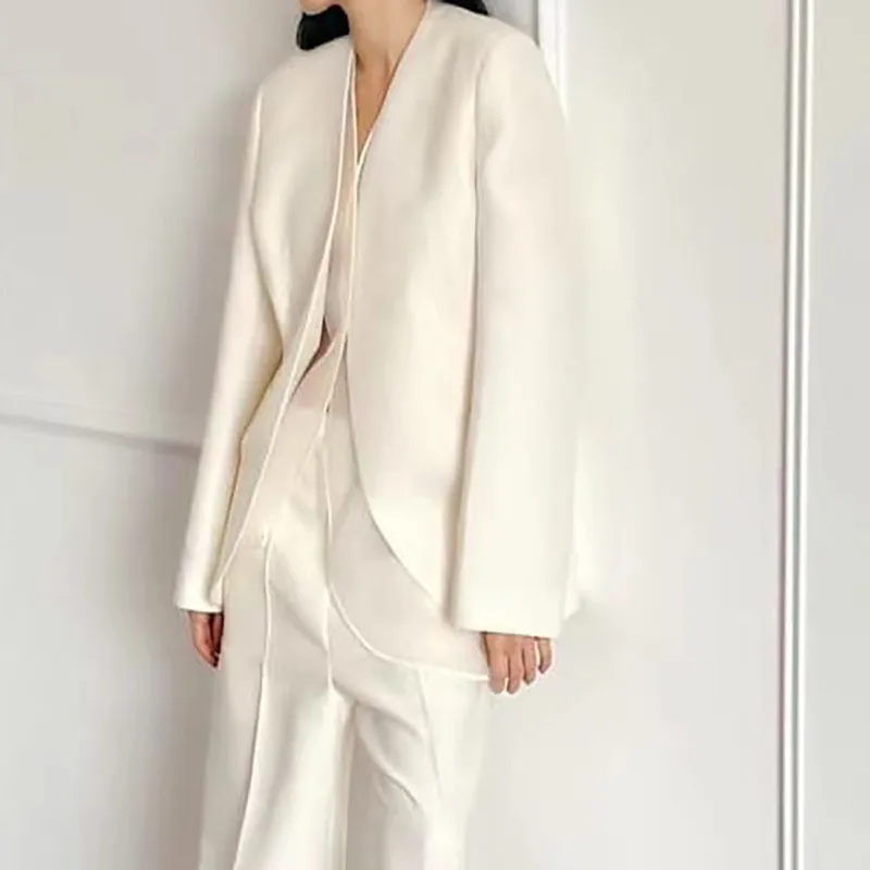 2026, New women's wool blend blazer, casual and versatile jacket top, high-quality commuting versatile netted waistcoat, y2k