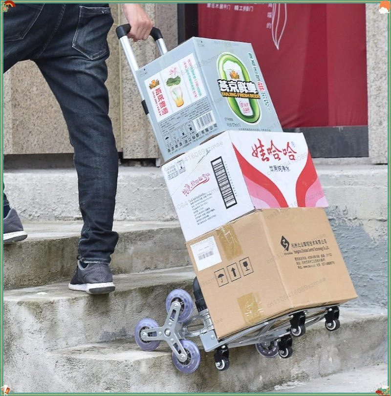 Foldable Stair Climbing Hand Truck, Specially Designed for Elderly, Collapsible Pull Rod Trolley for Home & Travel Use