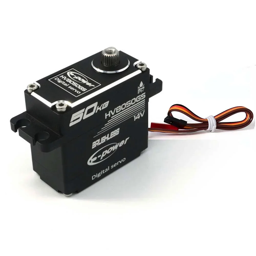 Servo E-Power Waterproof BLS-HV8050GS 180°/270°/360° Aluminum Digital 14V HV Brushless for 1/5 RC Car Truck Boat 50KG