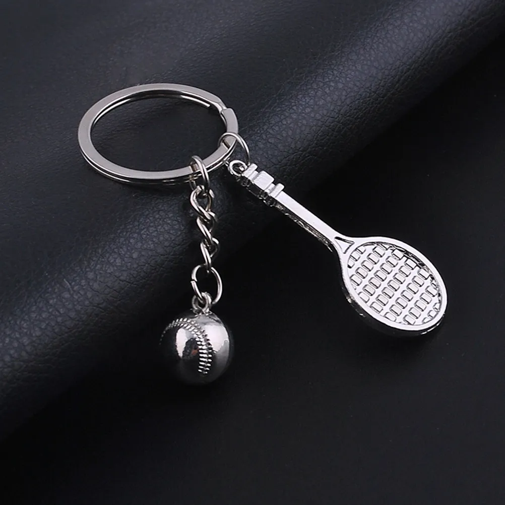 Creative Tennis Keychain Featuring Ball Racket Pendant Premium Metal Keyring for Bag Phone Car Keys Sports Party Decor Tennis