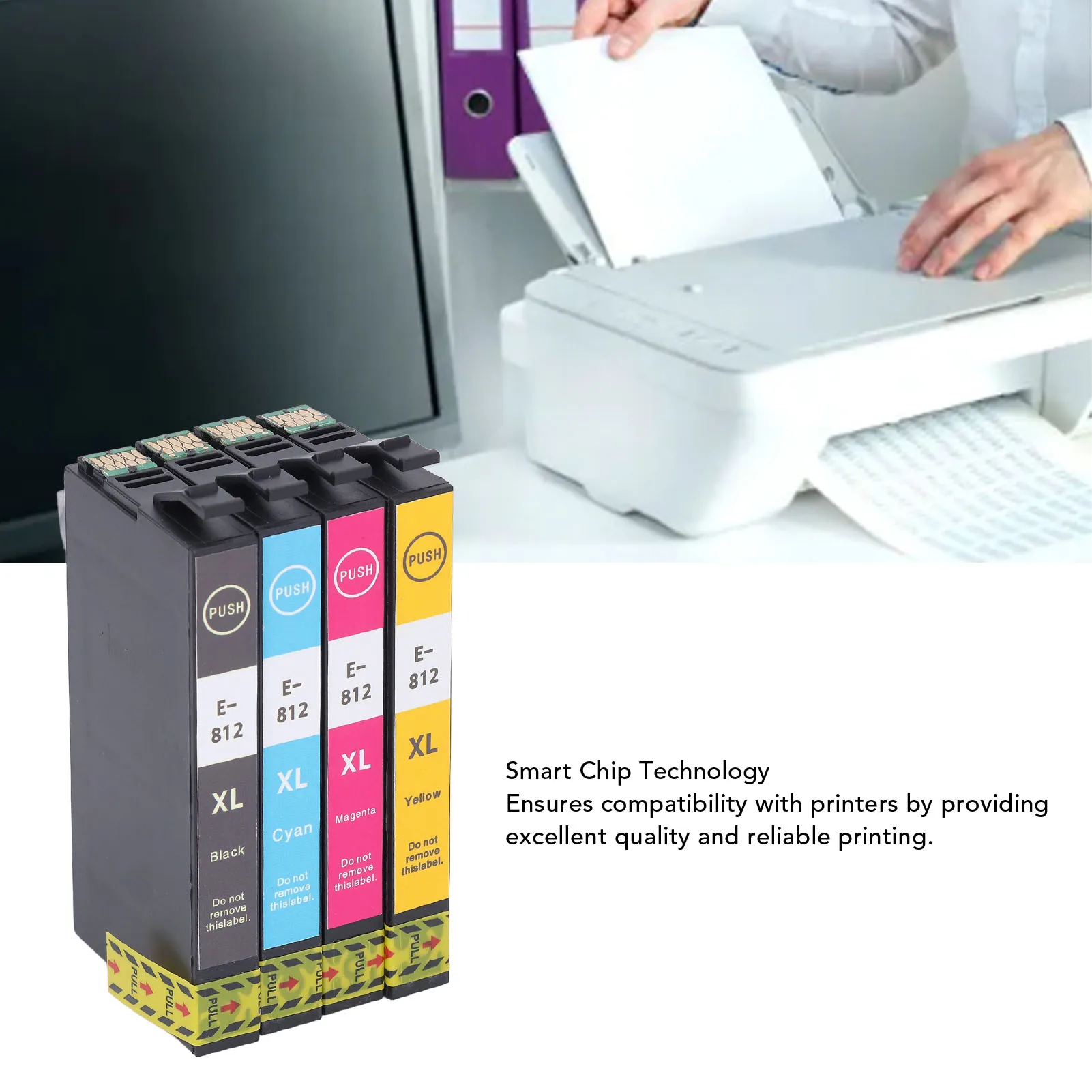 812XL Ink Cartridge Set Black Cyan Magenta Yellow Remanufactured Ink Cartridge for Workforce Pro WF-7840 WF-7820 WF-7310