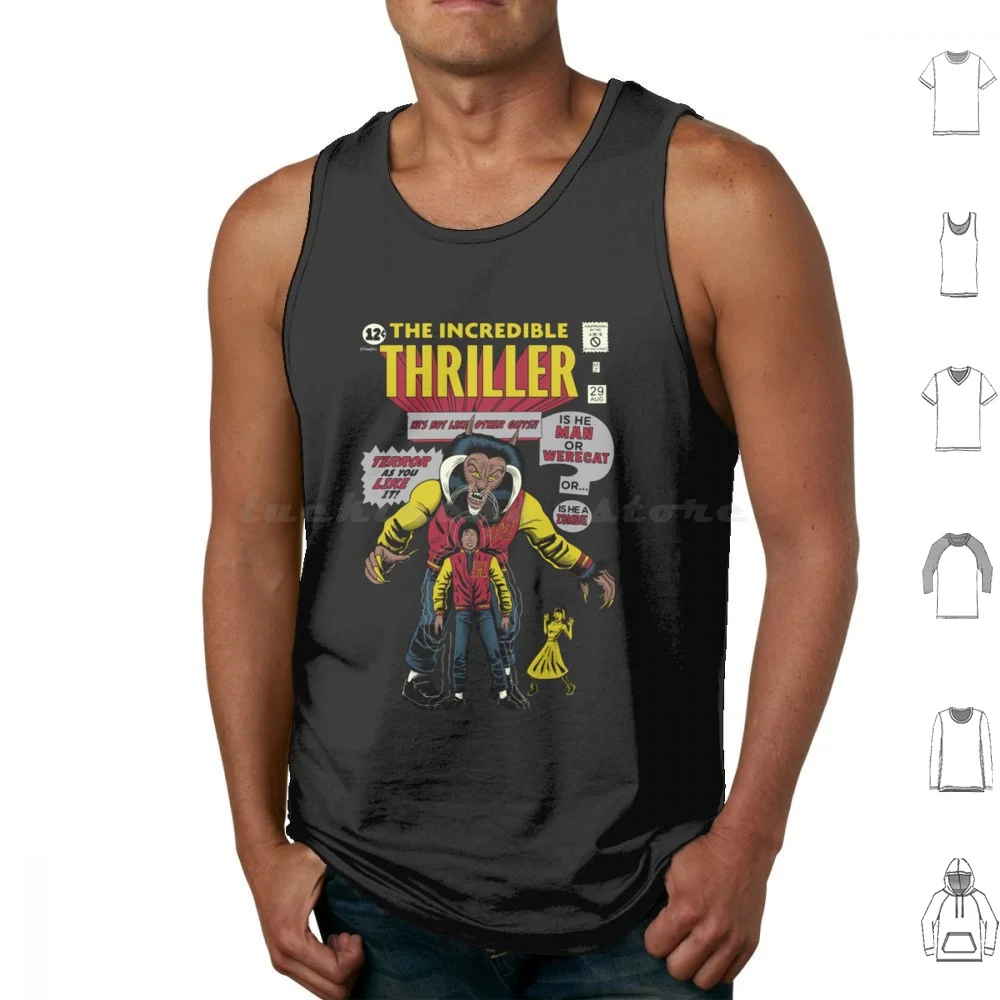 The Incredible Thriller Tank Tops Vest Sleeveless Michael Jackson 80s Band Beat It Comics Halloween Horror Music