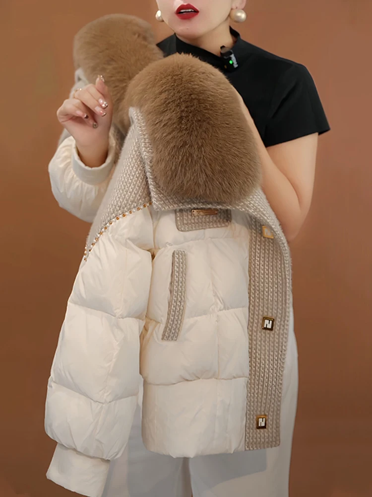 

Премиум-куртка на молнии с воротником-стойкой из хлопка для женщин, зимняя, теплая, в корейском стиле, свободного кроя