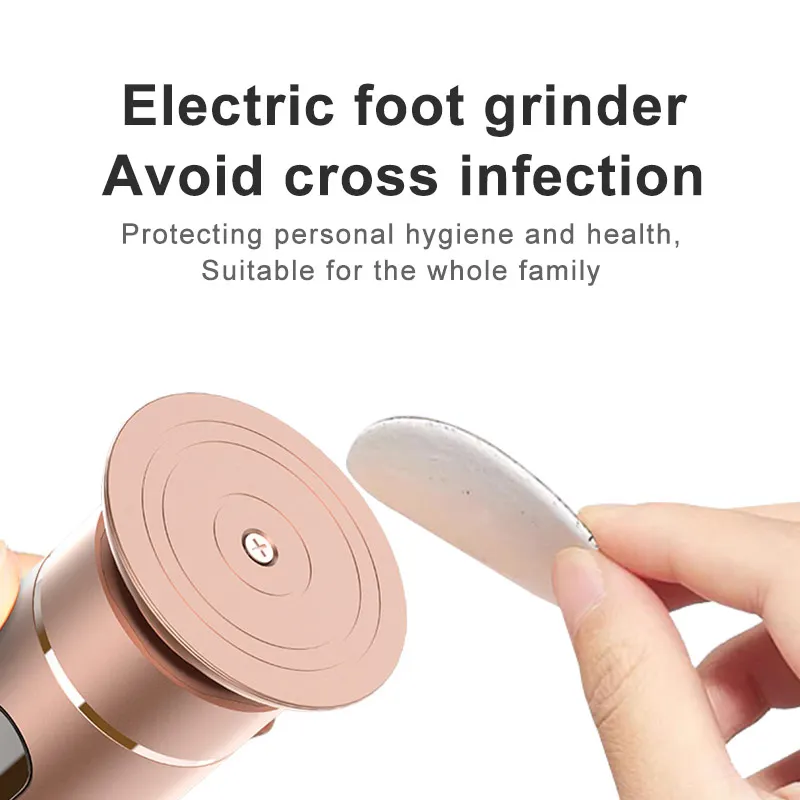 2 in 1 Electric Foot Grinder with 60 Sand Discs, Type-C Rechargeable Digital Display Pedicure Tool for Callus Dead Skin & Nail