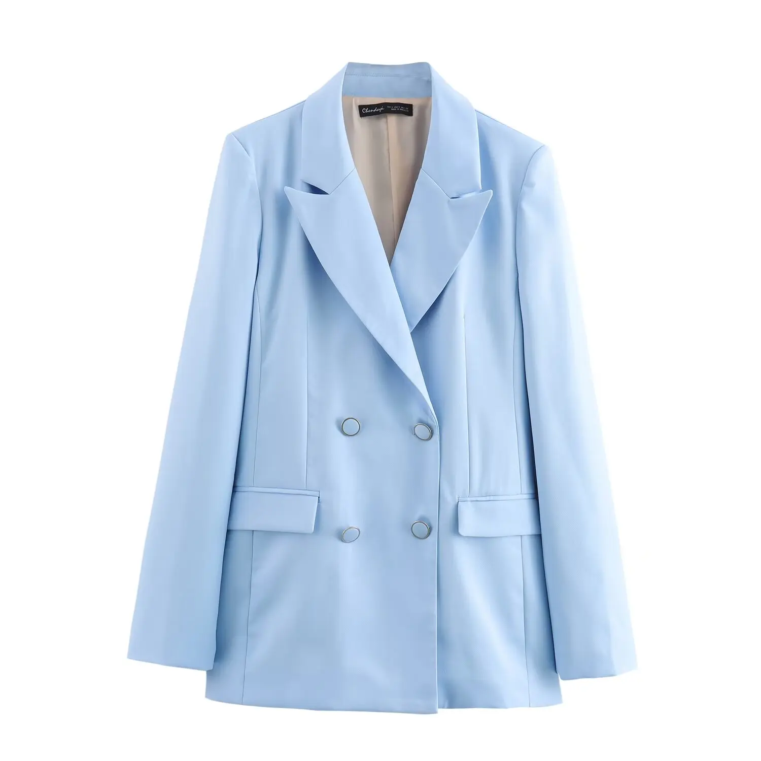 Minimalist Double Breasted Long Sleeved Top and Pants Set for Women Mid Waist Casual Small Leg New Suit Jacket