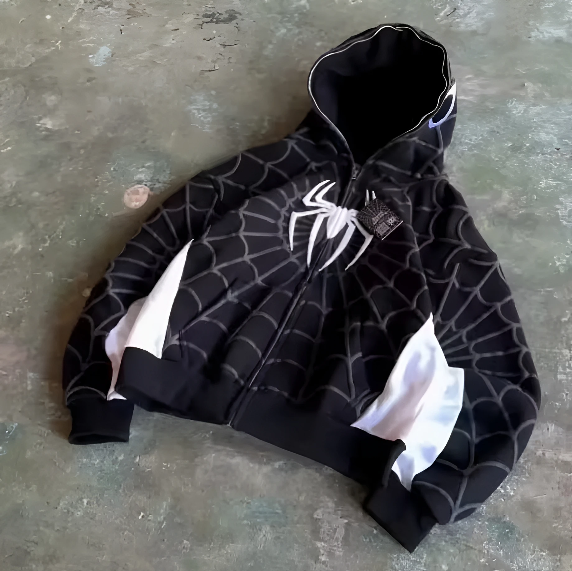 

American style oversized spider pattern embroidered zipper hoodie Y2K men's and women's Gothic Harajuku jacket fashion sportswea