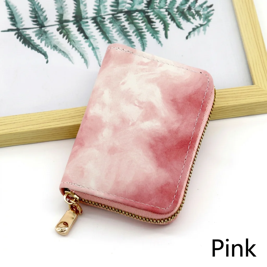Accordion Card Holder Stain-Resistant Zipper Card Case Mini Wallet Lightweight Faux Leather Card Wallet For Students Daily Use