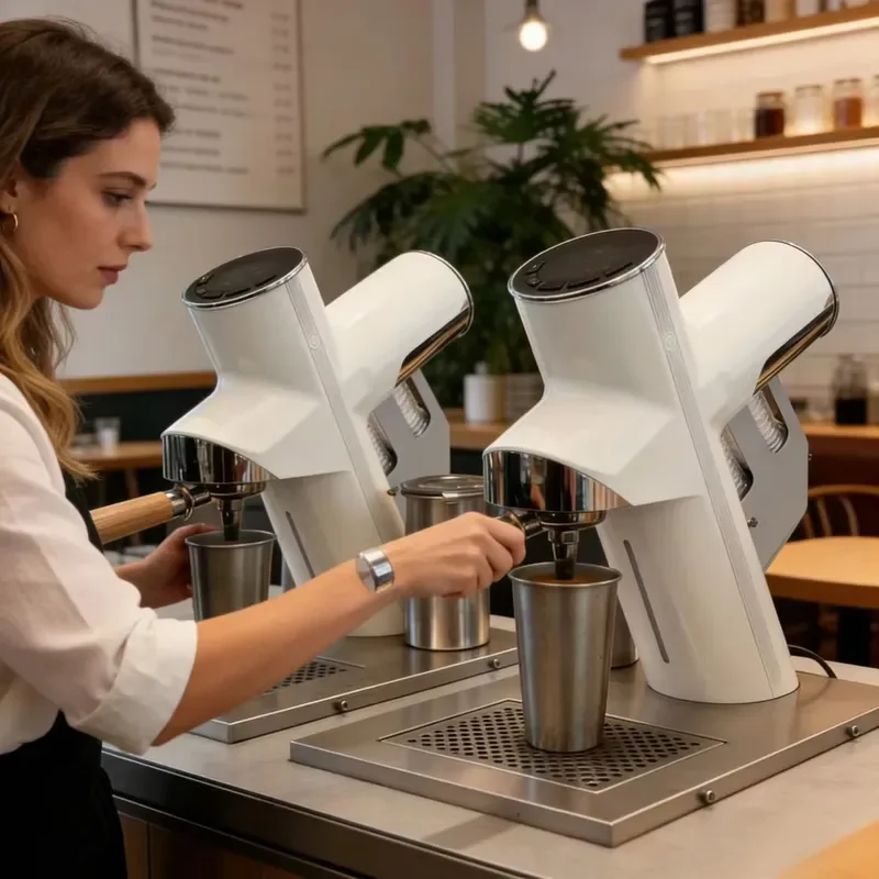 Embedded Desktop Commercial Electric Espresso & Tea Maker Machine 9 Bar Pressure Semi-Automatic Operation Stainless Steel
