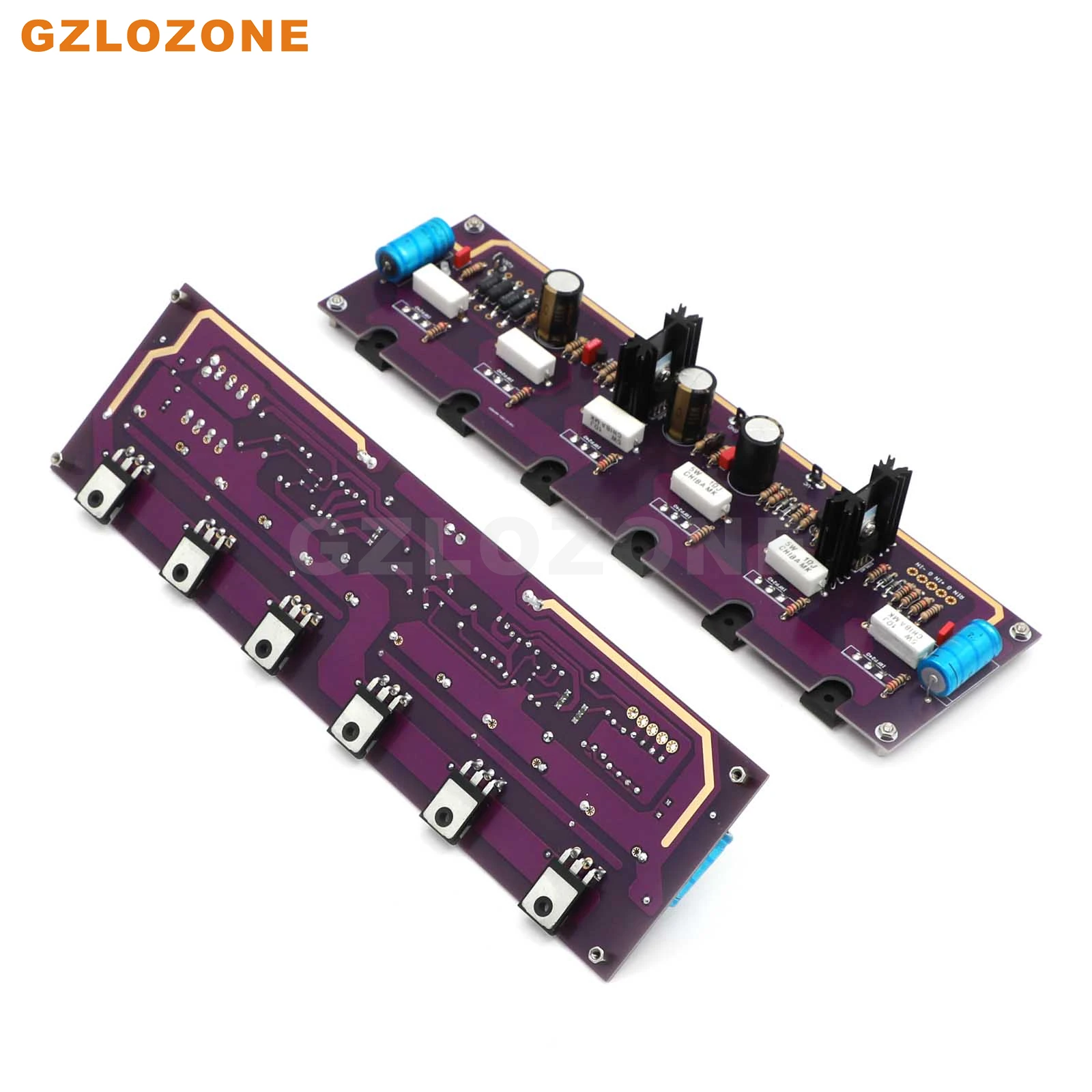 Imagem -03 - Oi-end Roxo Ouro Passagem Aleph5 Fet a5 Puro Classe a Amplificador de Potência Kit Diy Placa Acabada 60w Mais 60w Ohm 2ch