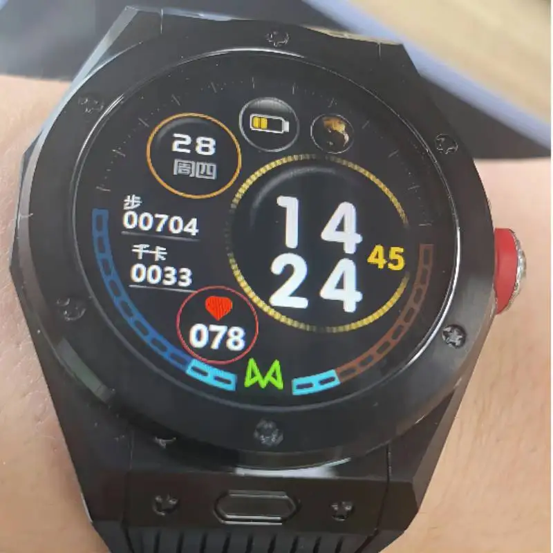 MV58 الرياضة Smartwatch الرجال 1.28 بوصة دائرة كاملة شاشة ملونة سبائك الزنك قذيفة سيليكون حزام اليابان كوريا فرنسا ساعة الموضة