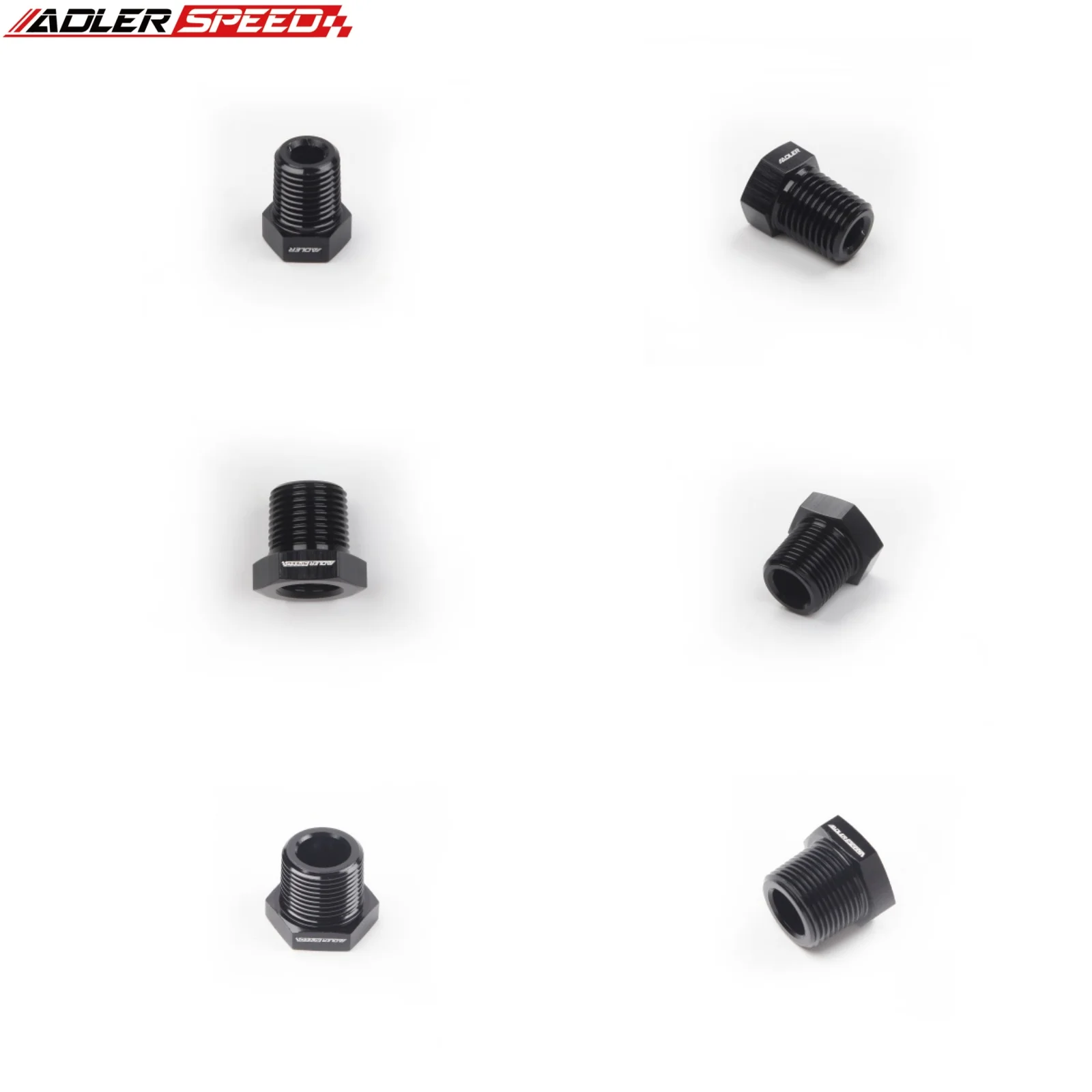 

1/4" 3/8" 1/2" 3/4" NPT Male To Female Thread Aluminum alloys Reducer Bushing Reducing Pipe Fitting Coupler Connector Adapter