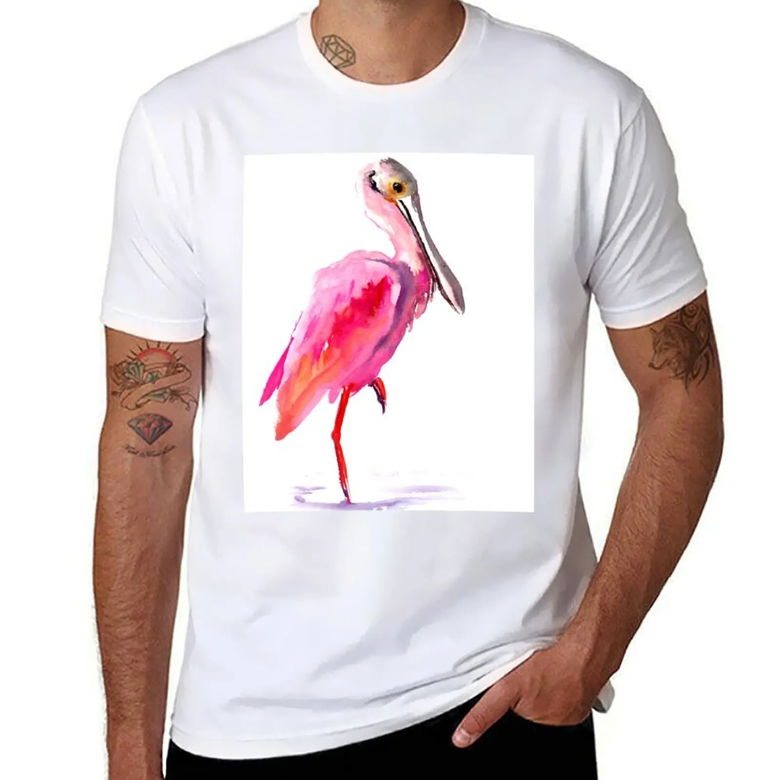 

Roseate spoonbill T-Shirt man t shirts graphic man t shirt cotton men t shirt cotton 100% T-Shirt