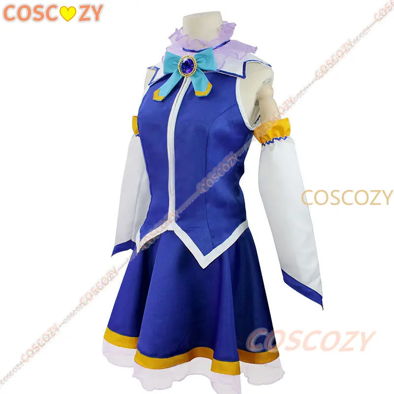 Anime KonoSuba God's Blessing on This Wonderful World Aqua Blue Dress Uniform Outfit Anime Customize  Aqua Cosplay Costumes Wig