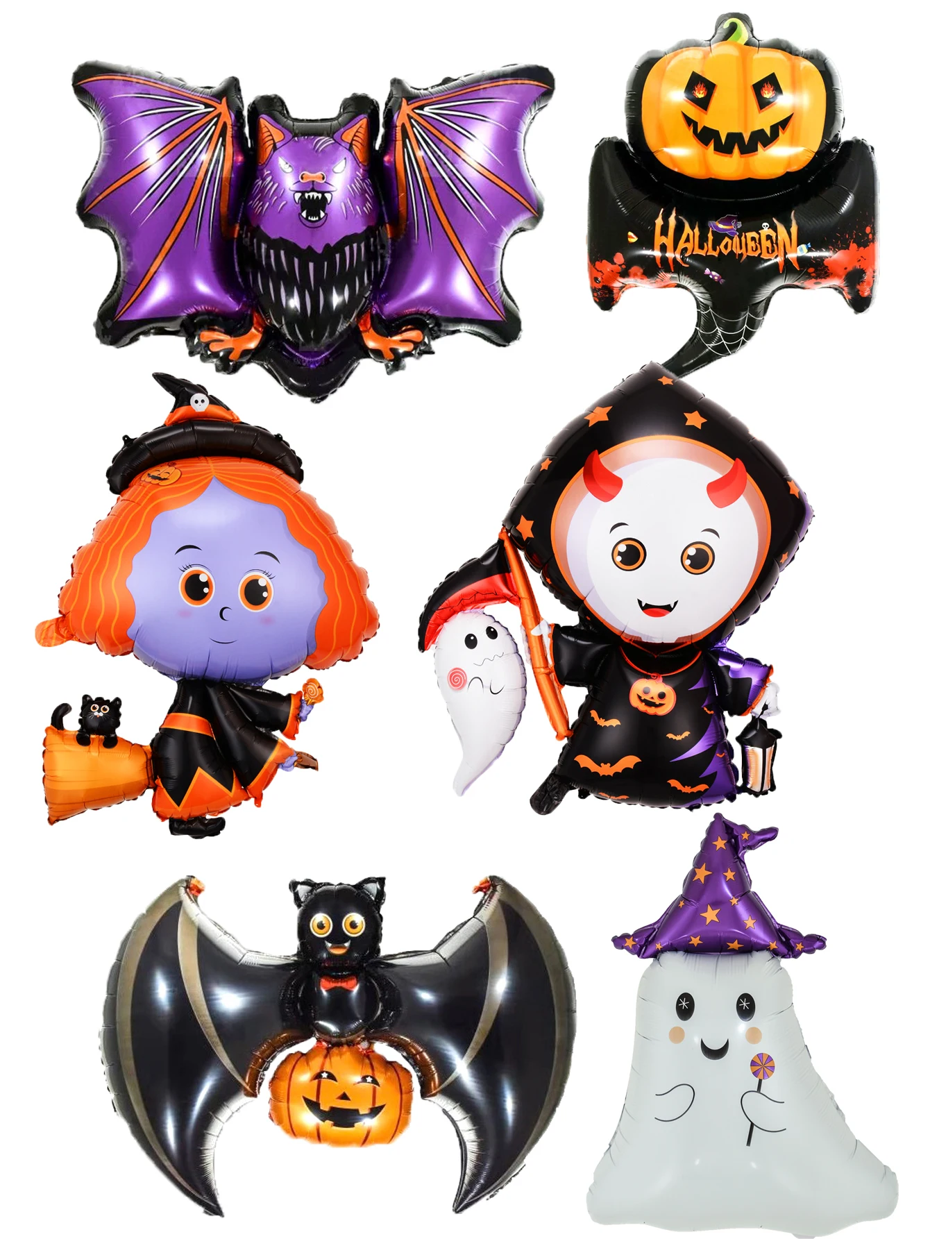 1pc Ghost Spider Bat Wizard Balloons Cartoon Halloween Balloon Halloween Decorations