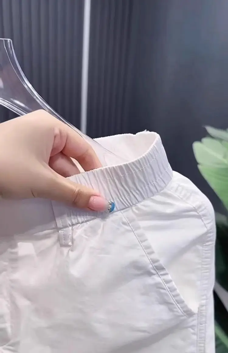 夏のファッション多用途無地シンプルカジュアル薄型スリムストレートフィット新しい 5 点パンツ