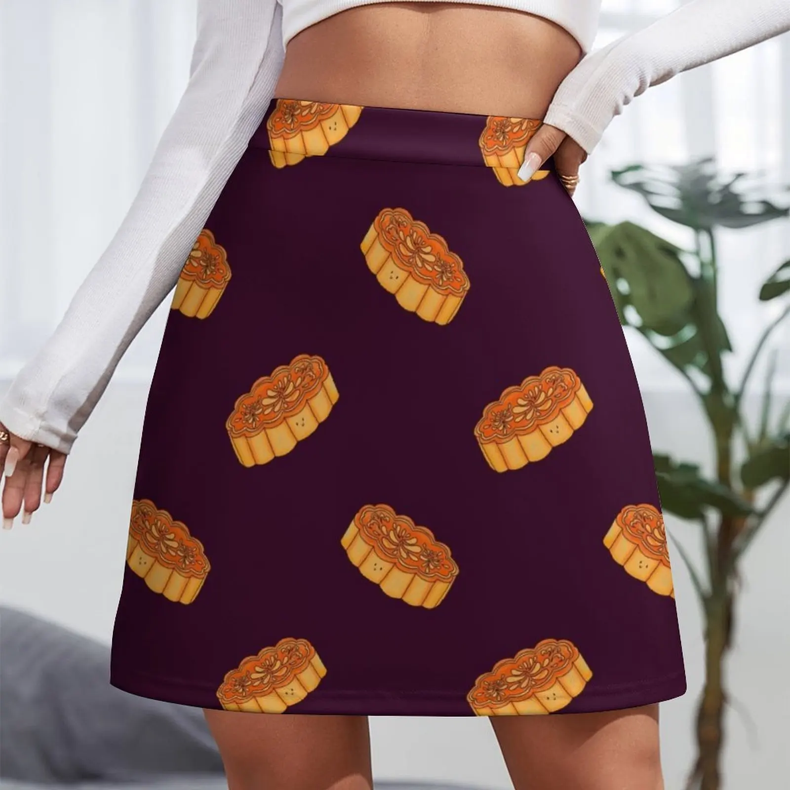 Round Round Mid Autumn Mooncake Mini Skirt night club women Women skirts Female dress Skirt shorts Mini Skirt