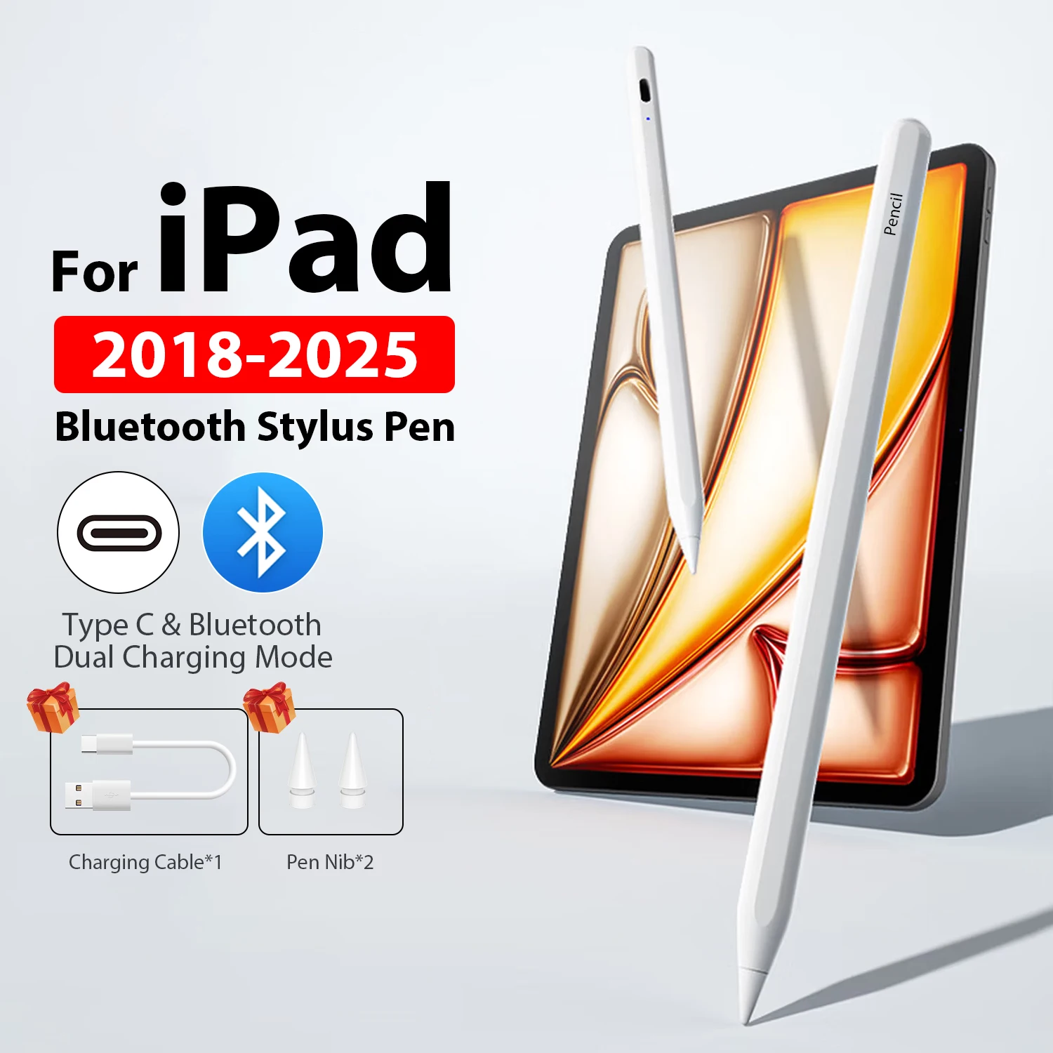 

For Apple Pencil Stylus Pen For iPad 11th A16 Air 11 M3 M2 5 4 8 10 9 10th 9th Generation Pro 13 M5 M4 12.9 Mini 6 7 Touch Pens