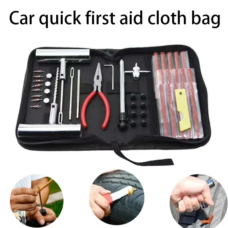 Tyre Repair Kit 45PCS Motorcycle Car Accessories Studding Tool Set Puncture Pug Set Car Tire Repair Tool  Auto Bike Tire Repair