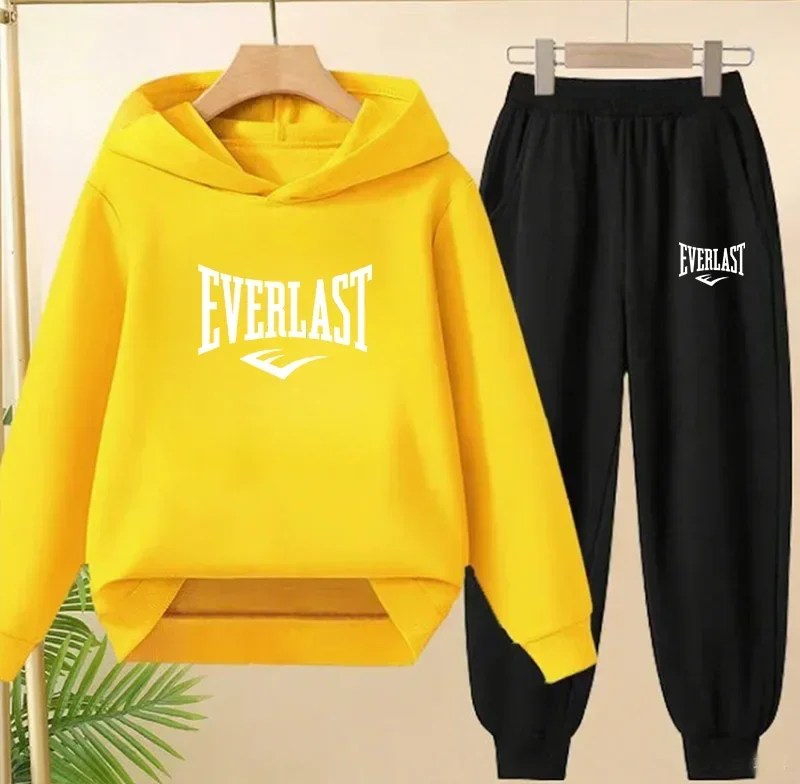 Frühling Herbst Neue Mode Kinder Trainingsanzüge 3-12 Jahre Jungen und Mädchen Lässige Sport-Hoodie Tops+Hosen 2-teilige Sets Kinderkleidung – Detail 4