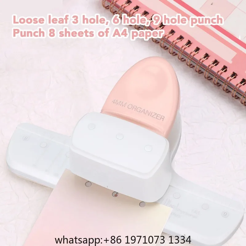 New 19mm Space 3 Hole Punch Flexible Versatile ABS 5mm Feeding Depth 3 Hole Punch w/Paper Scraps Collection Box for Scrapbooking