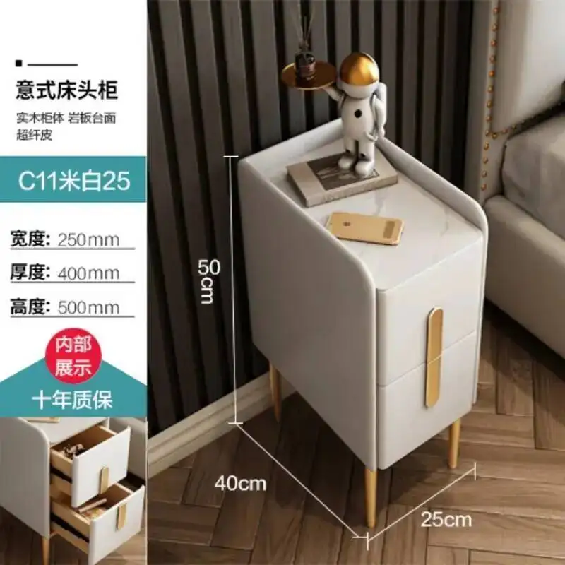 Nordischer minimalistischer Nachttisch, weiß, bequemer Nachttisch, Schlafzimmer, Schubladen, Holz, Muebles Para El Hogar, Wohnmöbel MZY