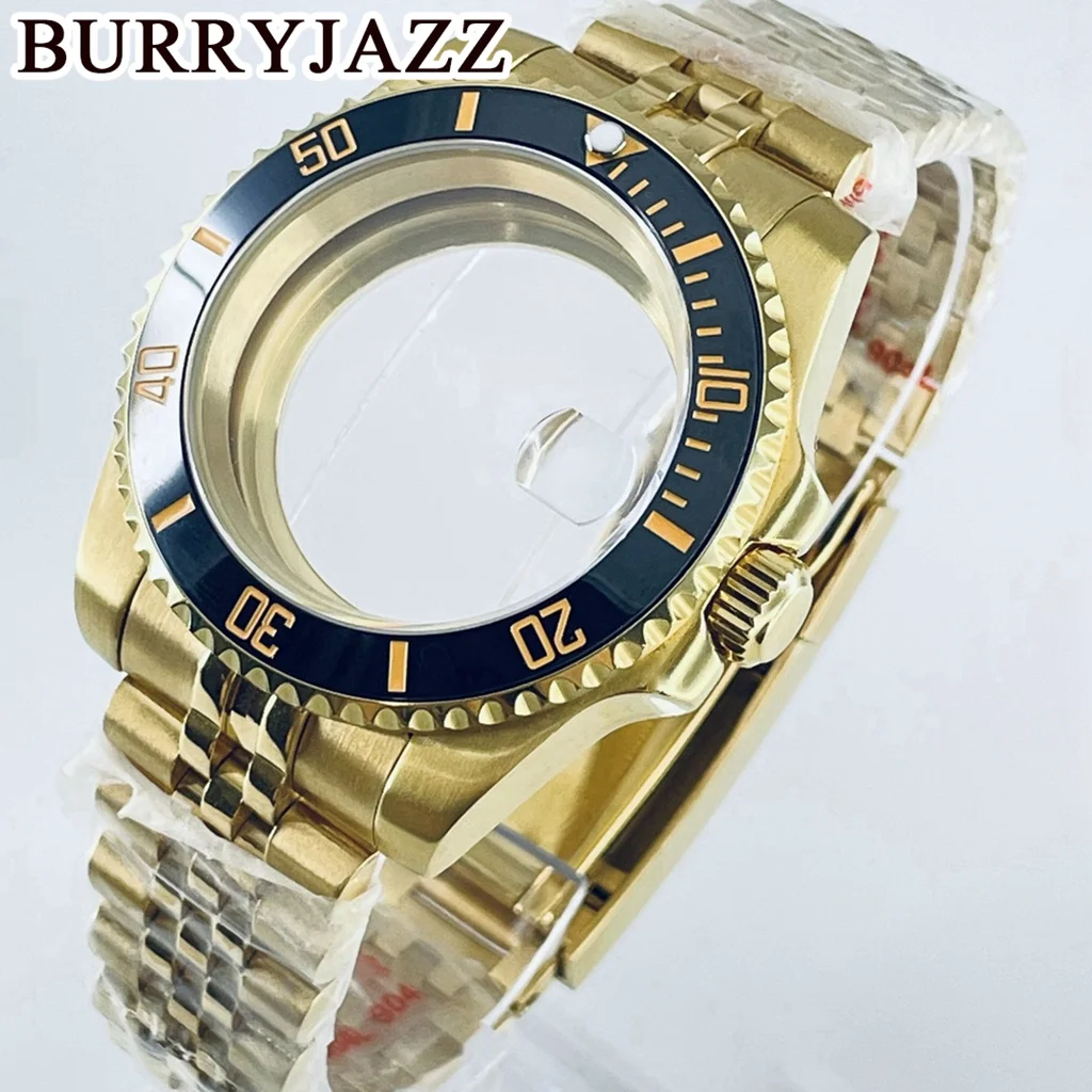 BURRYJAZZ 40mm SUB GMT Case NH35 NH36 NH34 NH38 NH70 NH72 ETA2824 PT5000 Watch Case Sapphire Glass Ceramic /Aluminum Bezel