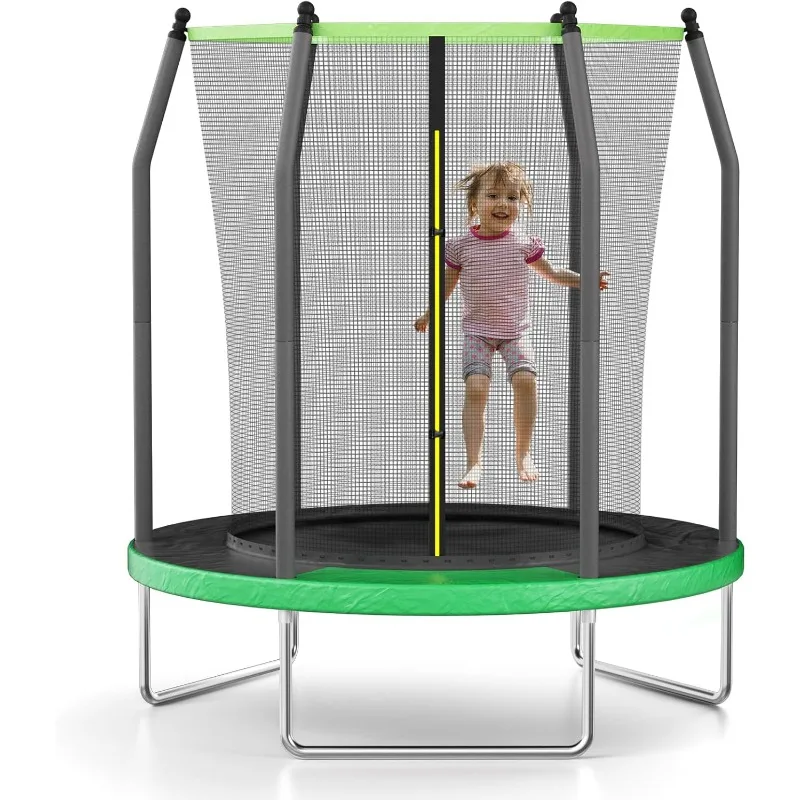 

AOTOB 6 FT Round Trampoline for Kids, Green, 400 lbs Max Weight, ASTM Approved
