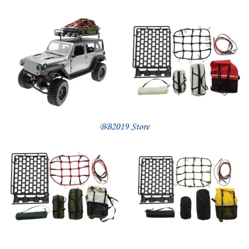 

Q0KB 3Pcs Remote Vehicle Roof Rack Cargo Bag Decoration Luggage Carriers Roof Rack Net