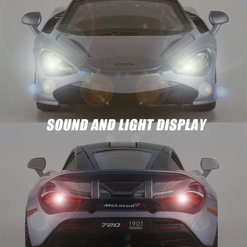 نموذج سيارة رياضية معدنية McLaren os Diecast ، مقياس ، سبيكة ، مجموعة سيارة ، محاكاة ، صوت وإضاءة ، هدية للأولاد #6