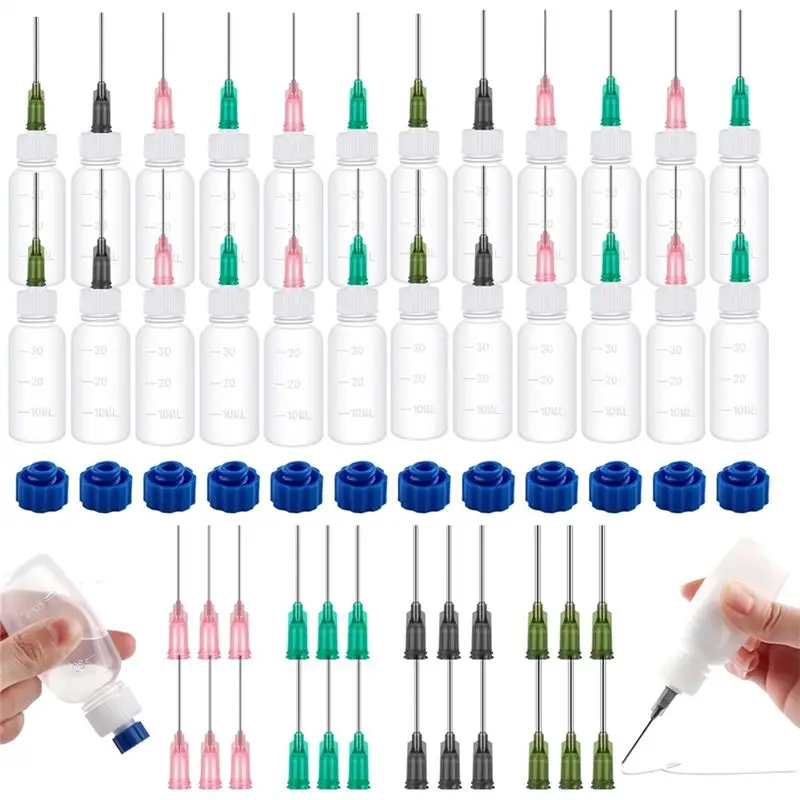 Top Sale Glue Applicator Bottles,30Ml Plastic Squeeze Dropper Bottle With Needle-Tip(14Ga 16Ga 18Ga 20Ga) For Paint Crafting