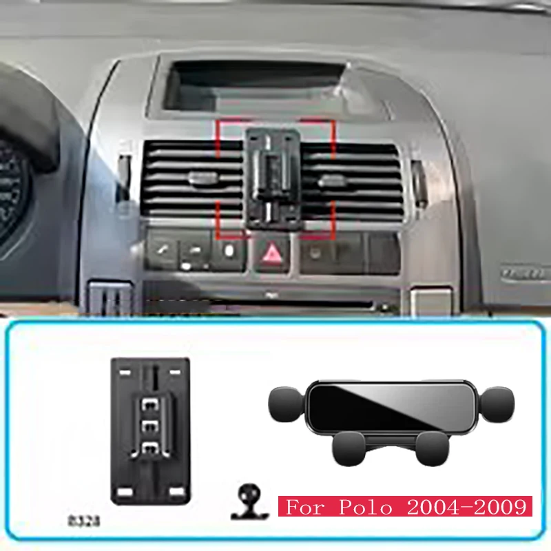 

Car Phone Holder for VW Polo 2004 - 2009, gravity-mounted, horizontal GPS bracket with base accessories