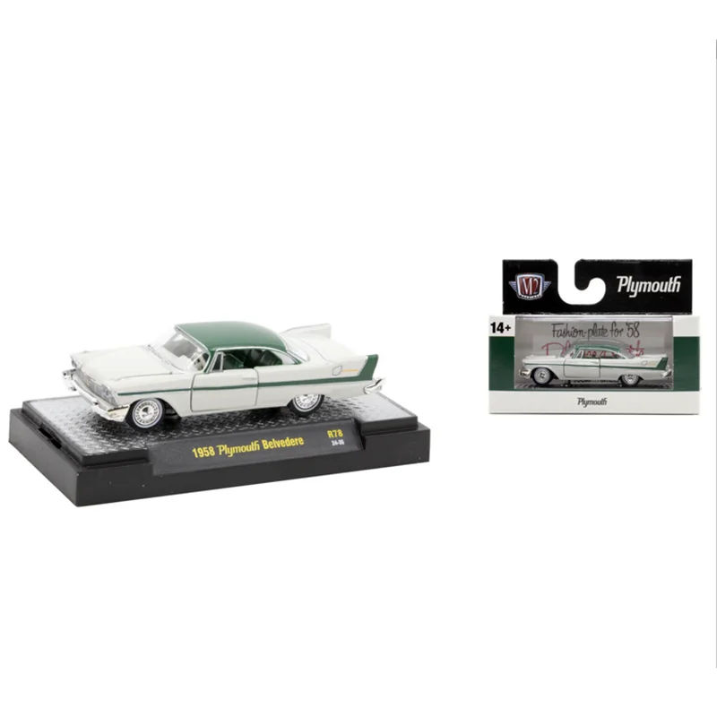 

M2 Machines 1:64 Scale Diecast Alloy 1958 Plymouth Belvedere Coupe Toys Cars Model Classics Adult Gifts Souvenir Static Display