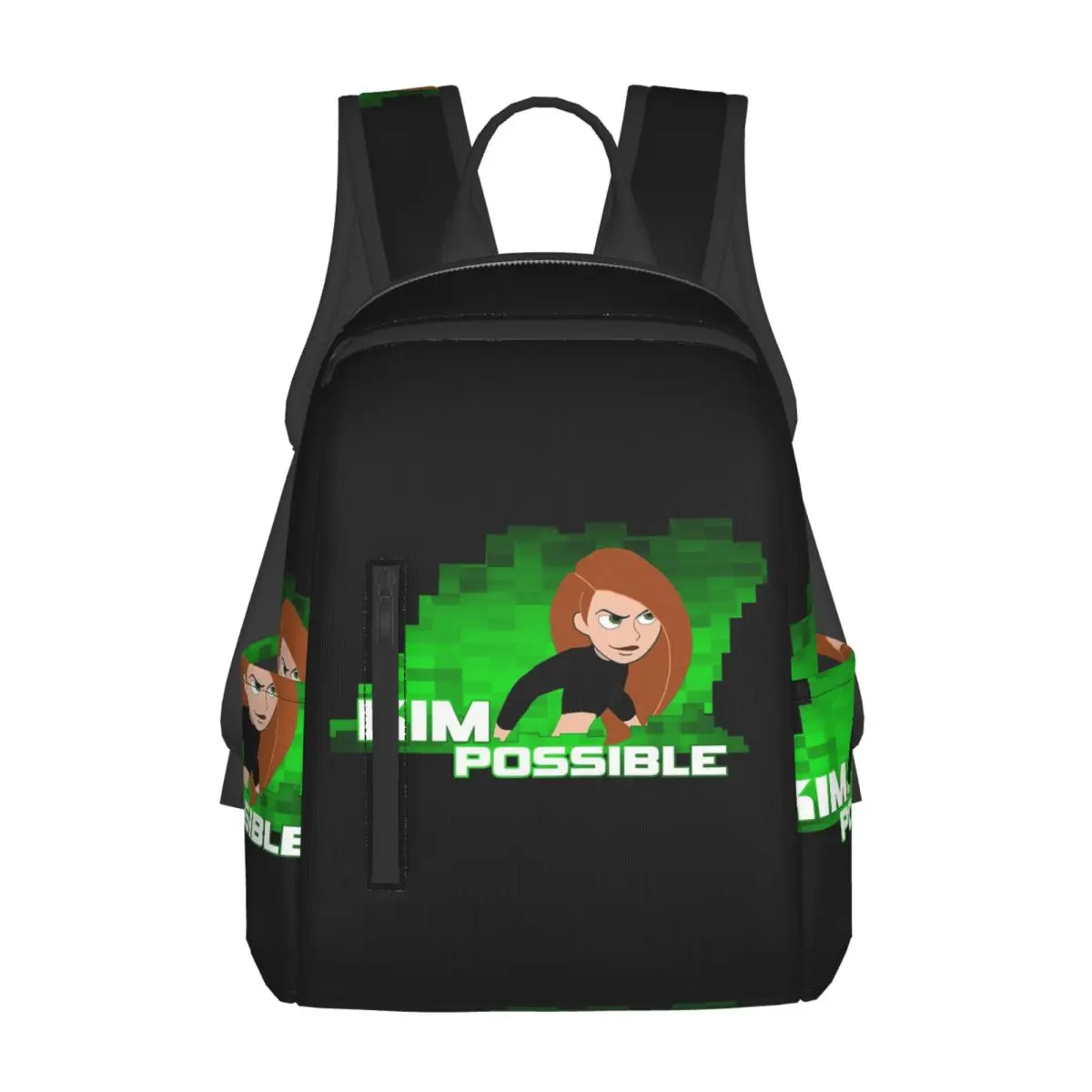 Kim Possible Anime Green Light Backpack Daypack Large Capacity Boys Girls BookBag School Bag Shoulder Bags for Men Women